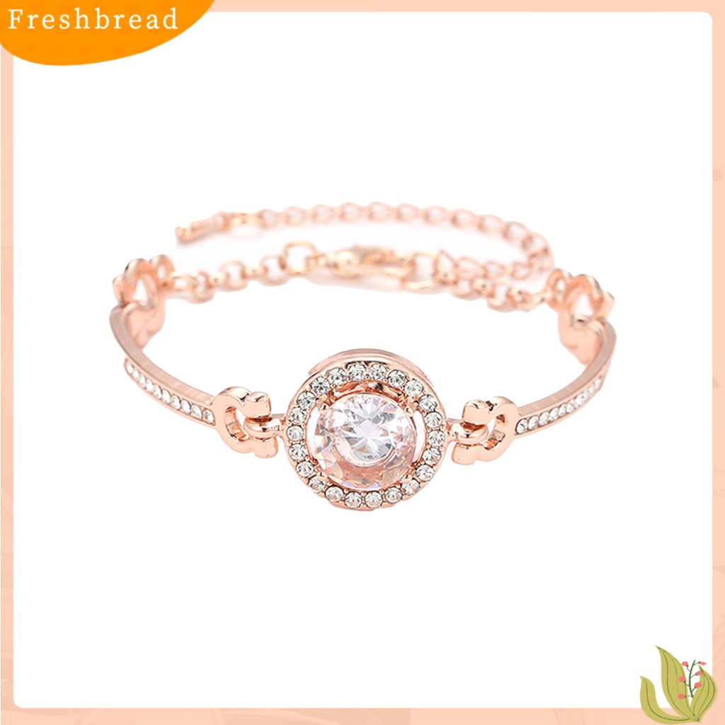 &lt; Freshbread &gt; Women Bracelet Sparkling Vibrant Color Lobster Clasp Design Adjustable Dengan Rantai Ekstensi Alloy Berlian Imitasi Bersinar Gelang Wanita Perhiasan Hadiah Untuk Perempuan