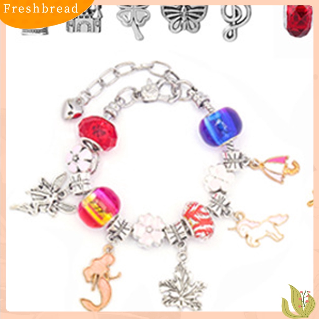 &lt; Freshbread &gt; 1kotak Gelang Manik-Manik Bersinar Good-looking Indah Indah Hadiah Halus Paduan Anak Gelang Handmade DIY Set Manik-Manik Lubang Besar Untuk Perempuan