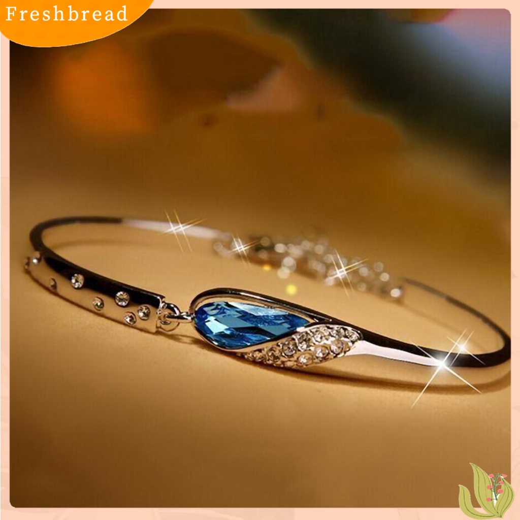 &lt; Freshbread &gt; Gelang Bangle Fashion Berlian Imitasi Ramah Kulit Elegan Untuk Pacaran