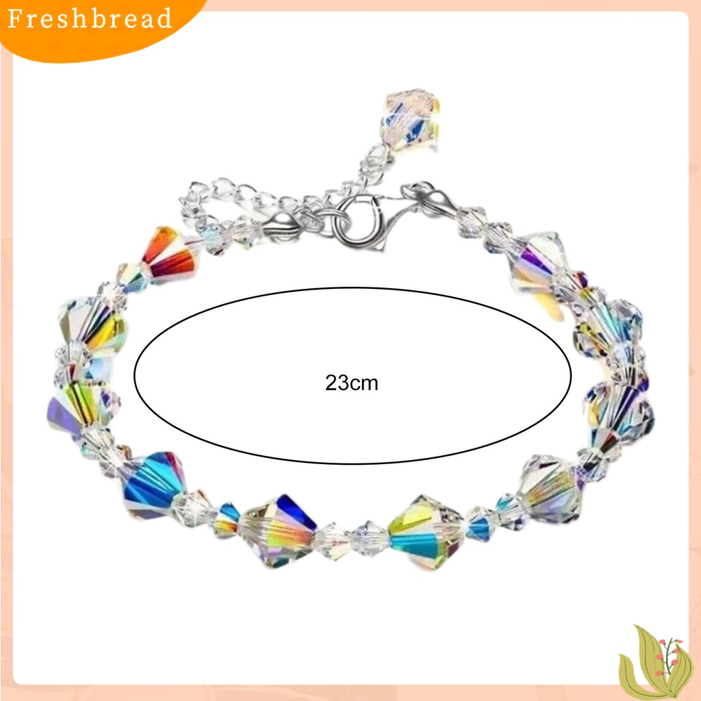 &lt; Freshbread &gt; Adjustable Extension Chain Mom Bracelet Buckle Closure Cubic Clear Gelang Kristal Imitasi Menawan Hadiah