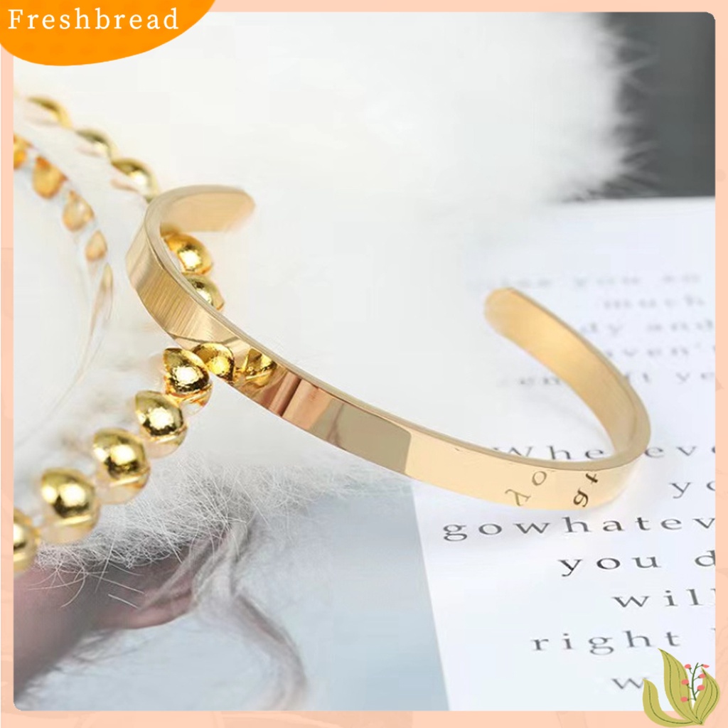 &lt; Freshbread &gt; Gelang Pria Halus Adjustable Anti Karat Warna Solid Wanita Bangle Dewasa Dekorasi