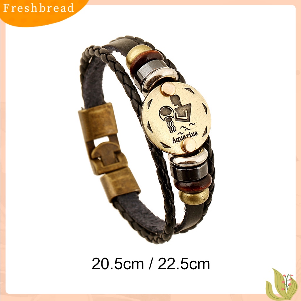 &lt; Freshbread &gt; Gelang Couple Motif Indah Tahan Aus Gelang Konstelasi Kulit Imitasi Dengan Tali Kepang Multilayer Untuk Pria