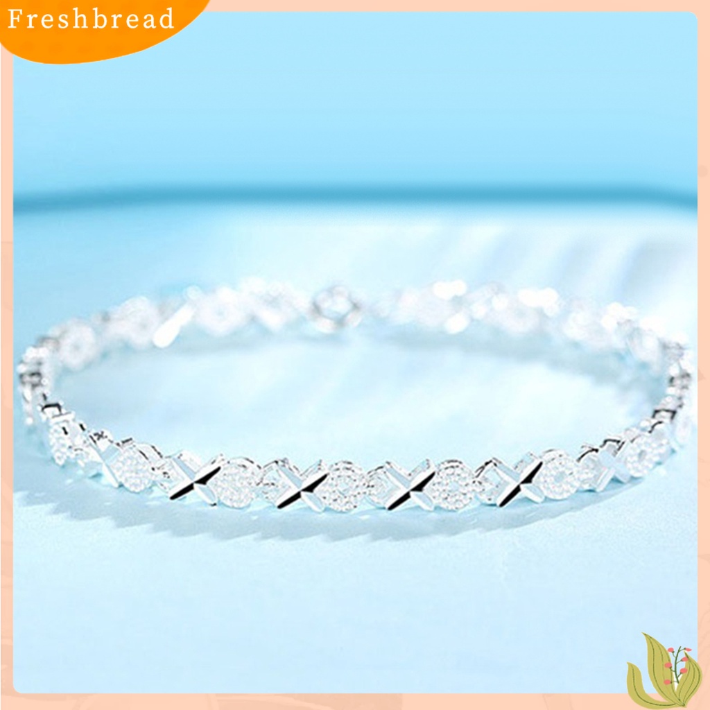 &lt; Freshbread &gt; Gelang Indah Perak Disepuh Alloy Fashion Wanita Bracelets Untuk Hadiah