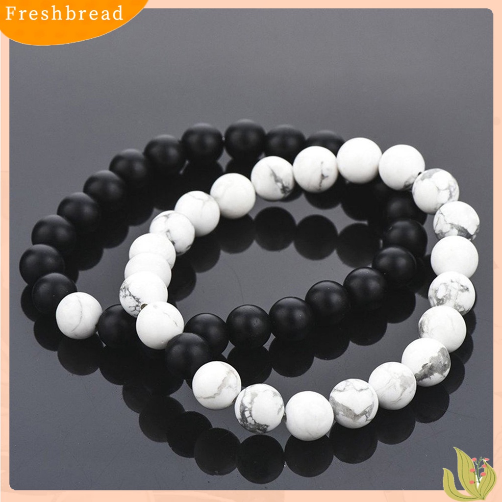 &lt; Freshbread &gt; 2Pcs Gelang Fashion Unisex 8mm Jarak Jauh Selamanya Gelang Hadiah Untuk Pasangan