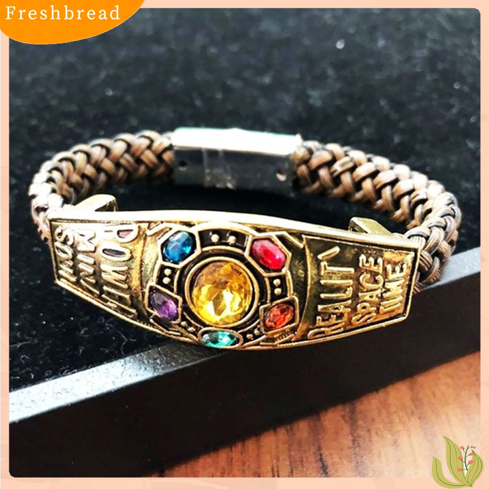 &lt; Freshbread &gt; Unisex Thanos Gauntlet Power Stone Braided Strap Bracelet Gift