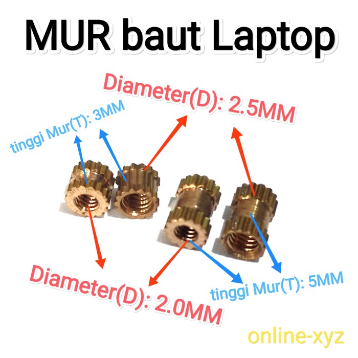 dudukan baut Mur Kuning ACER ASUS HP DELL TOSHIBA LENOVO AXIOO ZYREX
