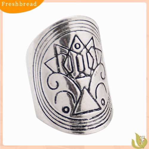 &lt; Freshbread &gt; New Bohemian Vintage Ukir Totem Etnik Perak Disepuh Midi Rings Set 4Pcs