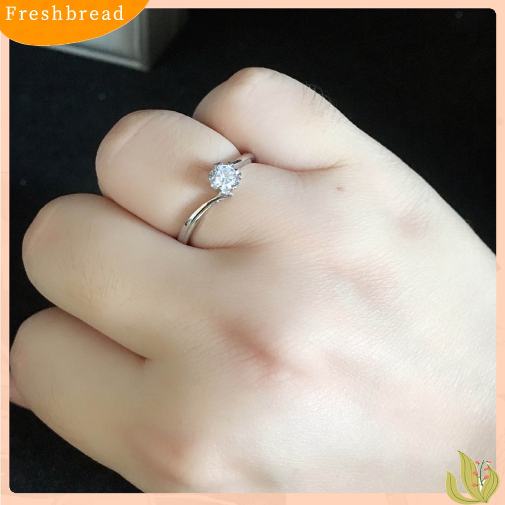 &lt; Freshbread &gt; Cincin Jari Shiny Rhinestone Electroplating Pengerjaan Halus Tahan Luntur Hias Tembaga Indah Snowflake Engagement Ring Perhiasan Aksesori