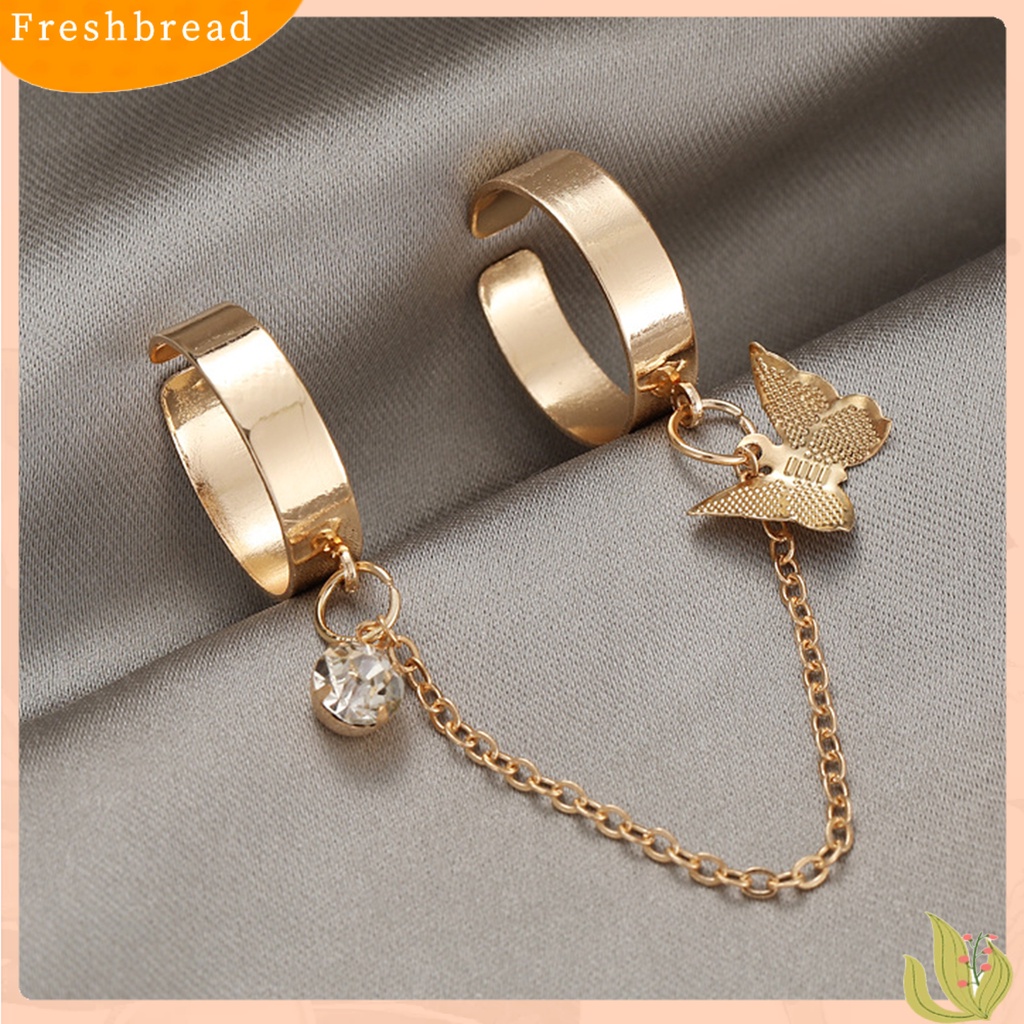 &lt; Freshbread &gt; Wanita Circlet Set Pembukaan Adjustable Alloy Berlian Imitasi Kilau Terang Knuckle Ring Set Perhiasan