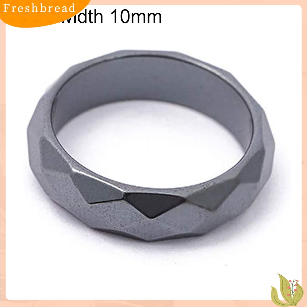 &lt; Freshbread &gt; Cincin Jari Permukaan Geometris Trendy Hitam Bulat Semua Cocok Ring Untuk Pacaran