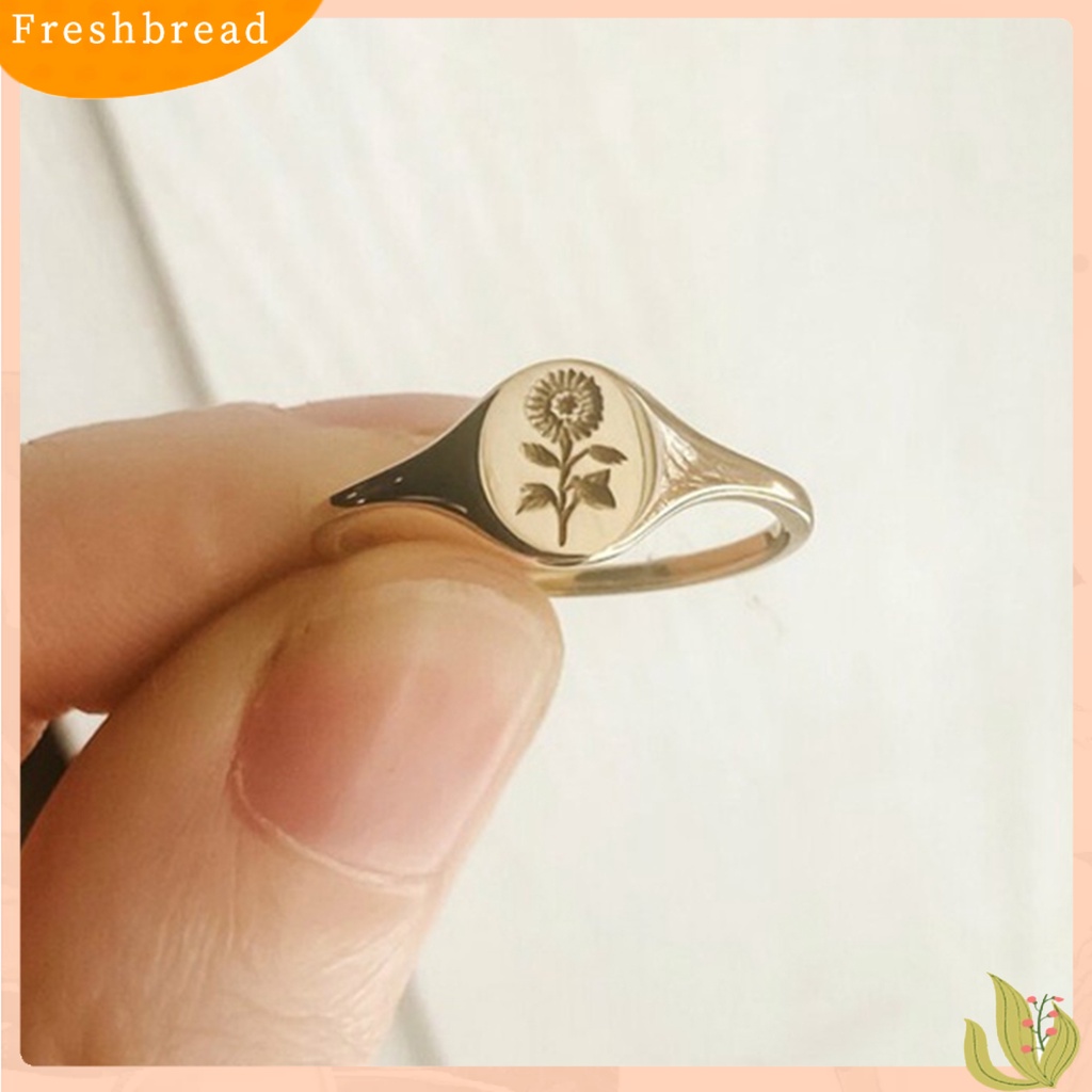 &lt; Freshbread &gt; Wanita Fashion Bunga Matahari Terukir Cincin Elegan Circlet Perhiasan Aksesoris Hadiah