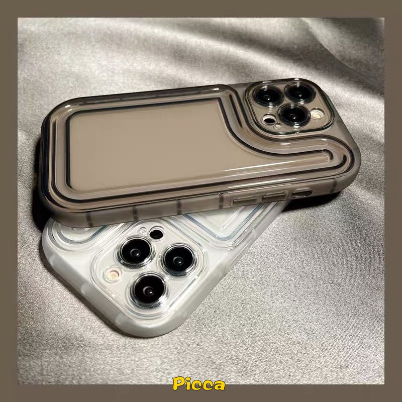 IPHONE Casing Ponsel Bening Warna Solid Sederhana Mewah Kompatibel Untuk Iphone11 12 14 13 Pro MAX 7plus XR X XS Max7 8 Plus SE 2020 Shockproof Bumper Penebalan Tahan Debu Lembut Tpu Cover