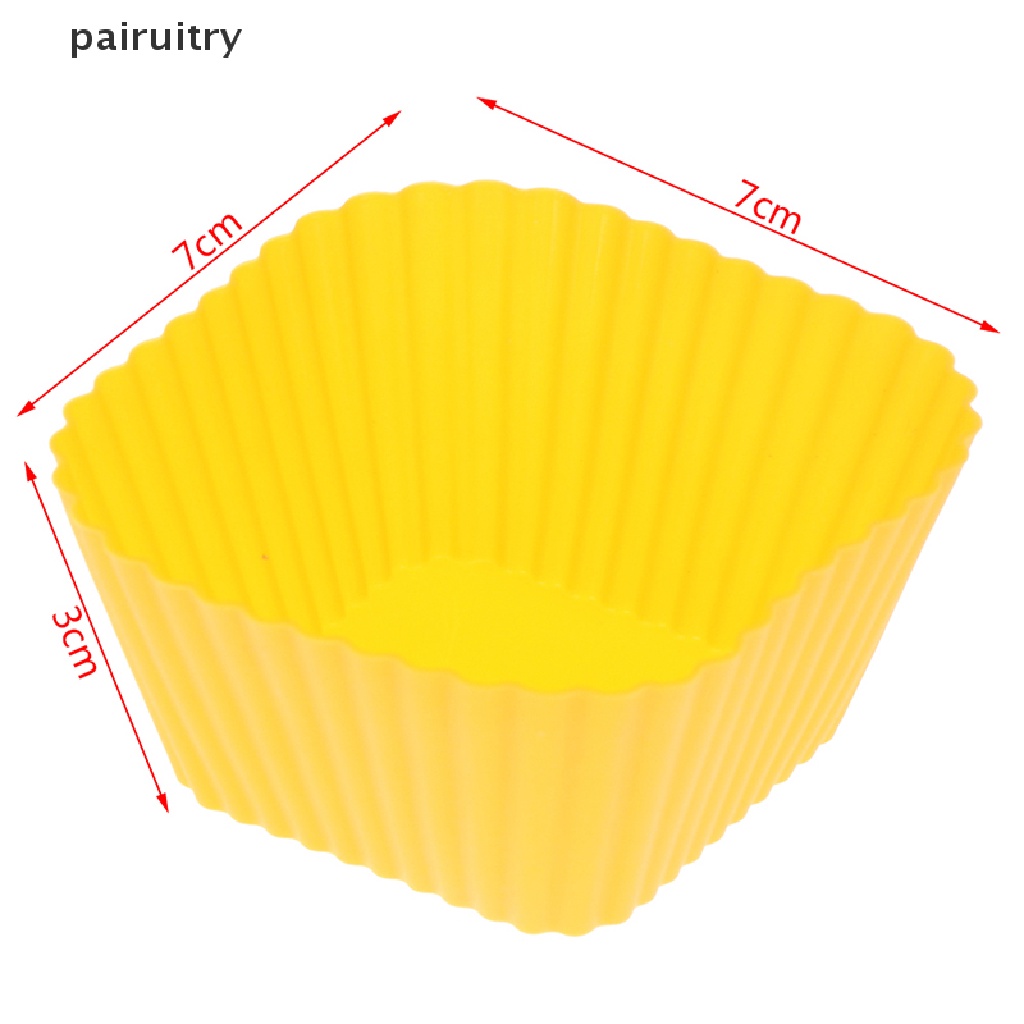 Prt 10Pcs Bentuk Persegi Silikon Cup Cake Alat Bakeware Cetakan Kue Aksesoris PRT