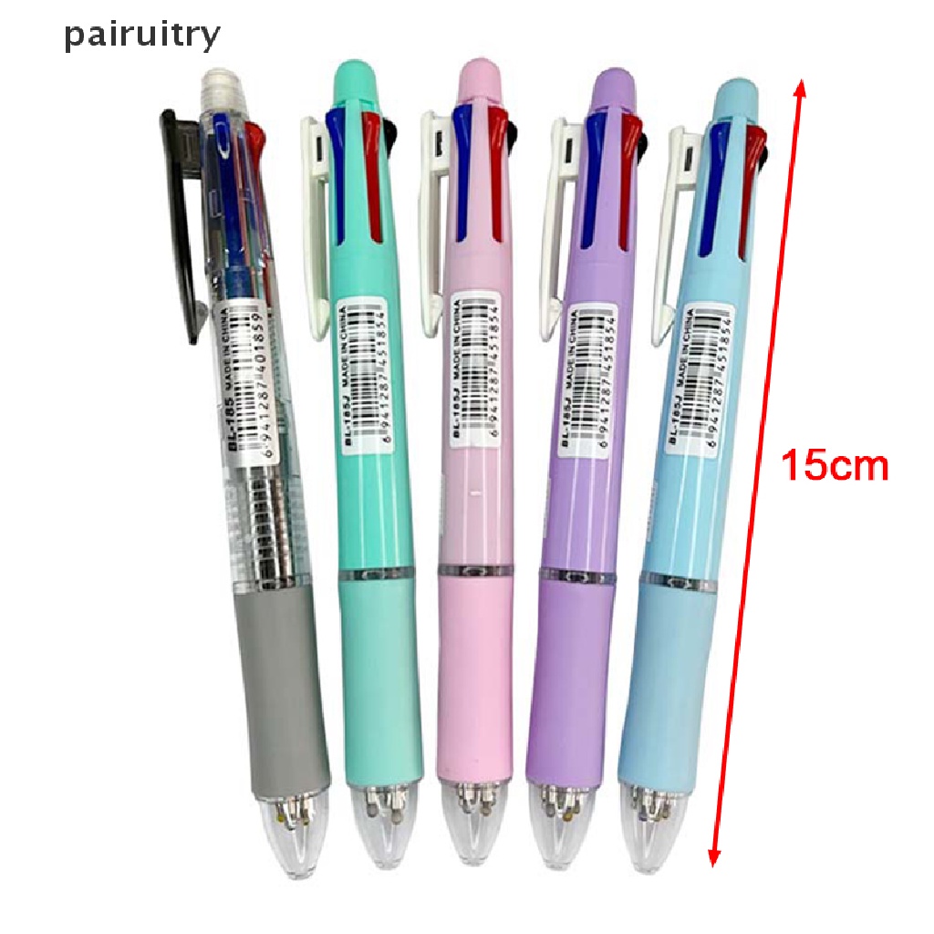 Prt 5in1 Multicolor Bolpoin Kreatif 4warna Ball Pen Refill Dan Pensil Lead Pen Kantor Sekolah Wrig Supply PRT