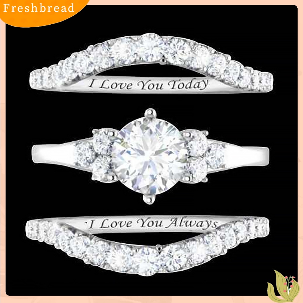 &lt; Freshbread &gt; 1set Cincin Wanita Electroplate Berkilau Alloy Halus Ladies Finger Ring Untuk Pesta