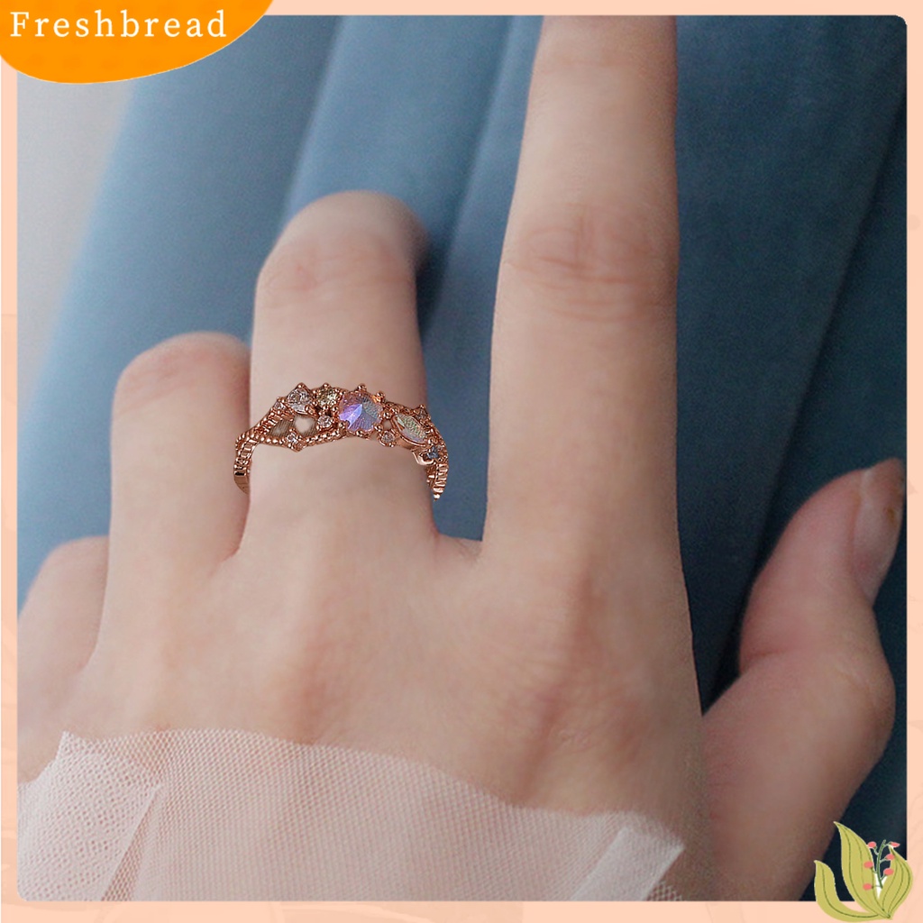 &lt; Freshbread &gt; Wanita Cincin Geometris All-match Hadiah Anniversary Open-end INS Mutiara Imitasi Shell Bunga Berlian Imitasi Cincin Untuk Pakaian Sehari-Hari