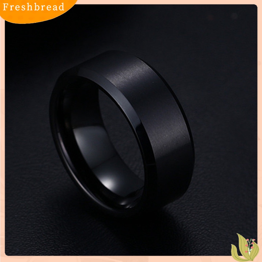 &lt; Freshbread &gt; 8mm Cincin Casual Unisex Warna Solid Tidak Mudah Pecah Aksesoris Cincin Jari Nyaman Untuk Outdoor