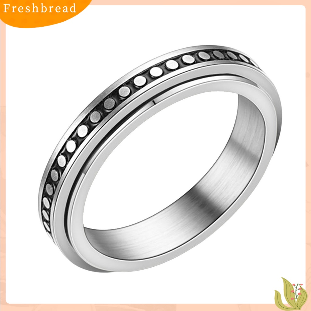 &lt; Freshbread &gt; Cincin Unisex Geometris Artistik Titanium Steel Cincin Jari Luar Yang Dapat Diputar Untuk Pesta