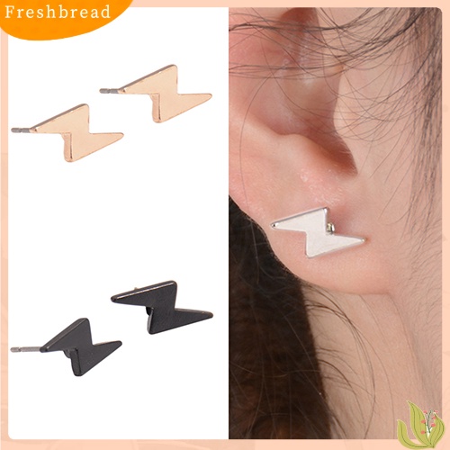 &lt; Freshbread &gt; Anting Petir Mini Punk Pria Wanita Fashion Alloy Ear Studs Hadiah Pesta