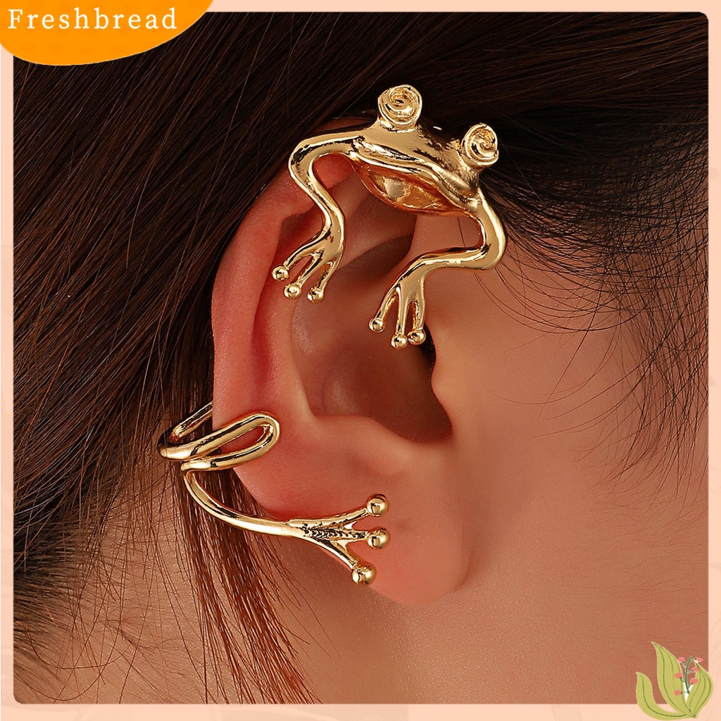 &lt; Freshbread &gt; 1Pc Klip Anting Kodok Hip Hop Alloy Manset Telinga Vintage Yang Berlebihan Untuk Pesta