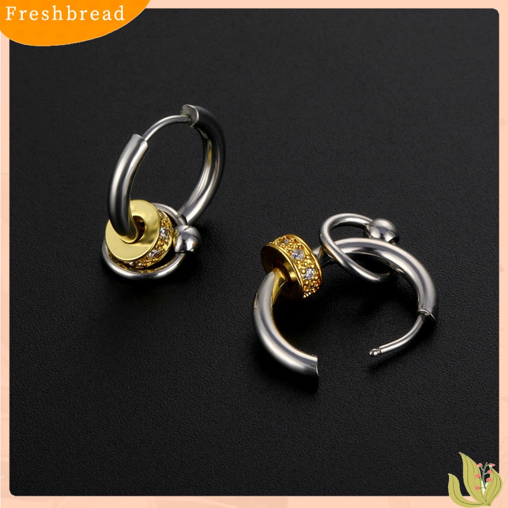 &lt; Freshbread &gt; 1pasang Ear Studs Multi-layers Cincin Punk Hip Hop Kepribadian Hadiah Baja Titanium Keren Sederhana Pria Anting Perhiasan Fashion