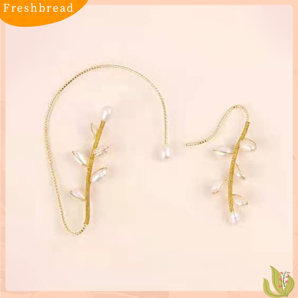 &lt; Freshbread &gt; 1Pc Klip Anting Berlian Imitasi Melengkung Bentuk Bunga Wanita Mutiara Imitasi Semua Pertandingan Telinga Manset Perhiasan Aksesoris