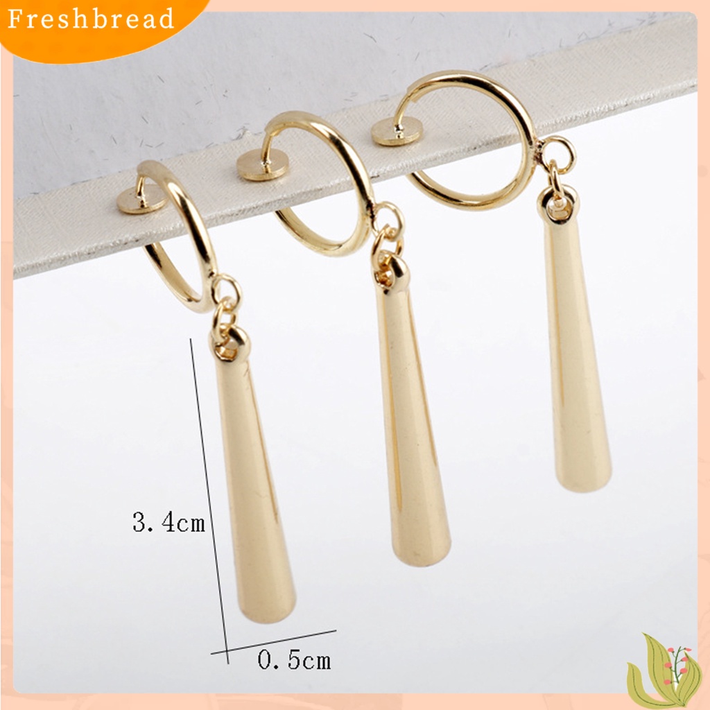 &lt; Freshbread &gt; Wanita Anting Gantung Warna Solid Paduan Sederhana Tahan Lama Lady Hook Earrings Perhiasan Wanita