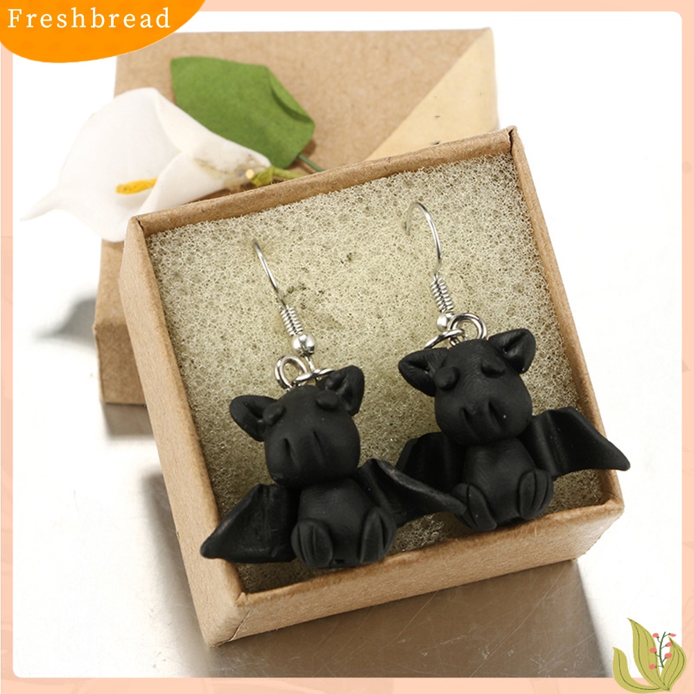 &lt; Freshbread &gt; Lucu Wanita 3D Kartun Hewan Polymer Clay Pendant Hook Anting Perhiasan Hadiah