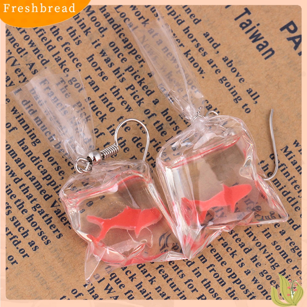 &lt; Freshbread &gt; 1pasang Anting Menjuntai Liontin Anting Resin Anti Cacat Ramah Kulit Dengan Kantong Air Ikan Mas Untuk Anak Perempuan