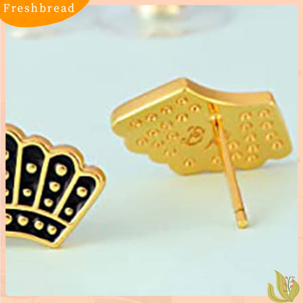 &lt; Freshbread &gt; 1pasang Anting Pejantan Bagus Gloss Nyaman Dipakai Pola Kipas Indah Pesona Perhiasan Fashion Busana Daily Dress Up Aksesori Tindik Telinga Studs Wanita Anting-Anting