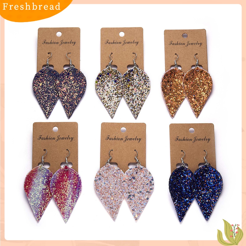 &lt; Freshbread &gt; Gaya Punk Tetesan Air Menjuntai Drop Shiny Sequin Women Hook Earrings Perhiasan Hadiah