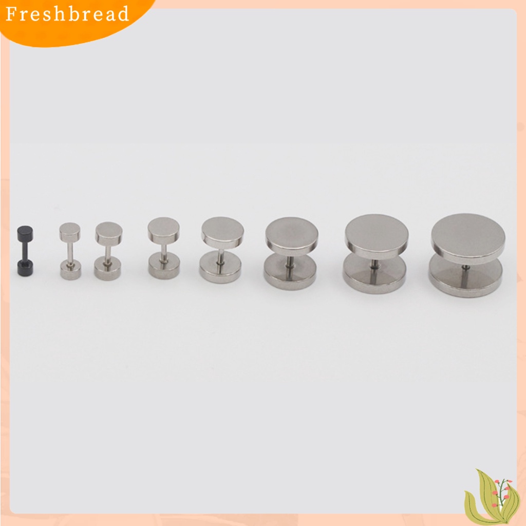 &lt; Freshbread &gt; Anting Stud Simplicity Dekorasi Tidak Alergi Bulat Pria Ear Studs Hadiah Ulang Tahun