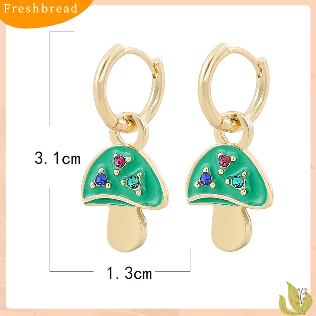 &lt; Freshbread &gt; 1pasang Anting Wanita Menjuntai Perhiasan Lapis Jamur Warna Permen Anting Gesper Telinga Untuk Pesta