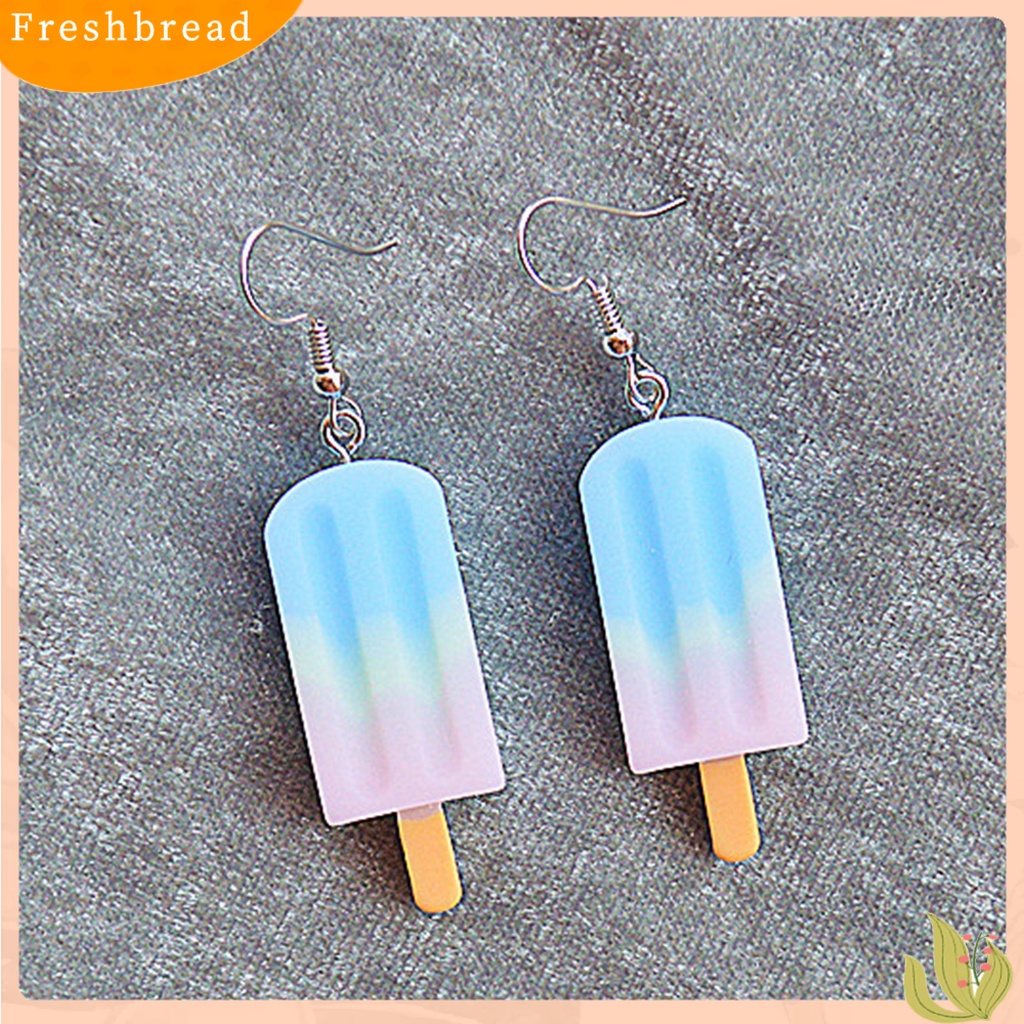 &lt; Freshbread &gt; Anting Menjuntai Emulasi Es Krim Manis Hidup Lucu Stainless Perempuan Eardrop Untuk Hadiah