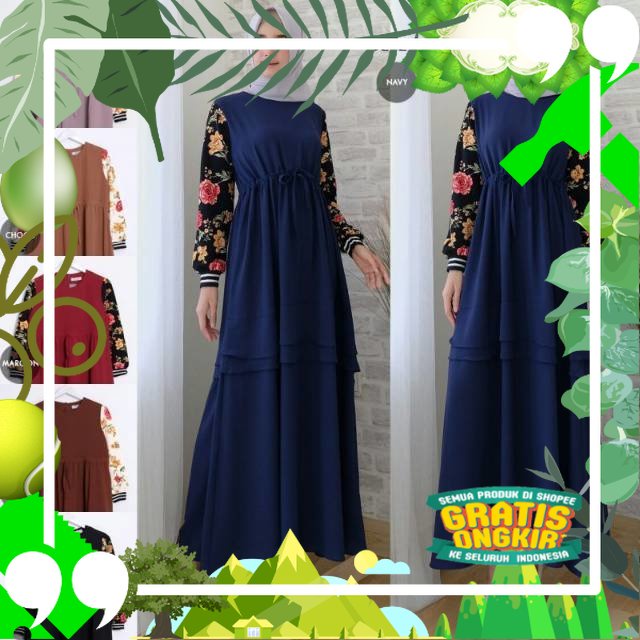 GAMIS CANTIK MIXFLO SERUT FIT TO L Gamis Cantik Wanita Muslim Baju Santai Rumahan/ edisi lebaran2023