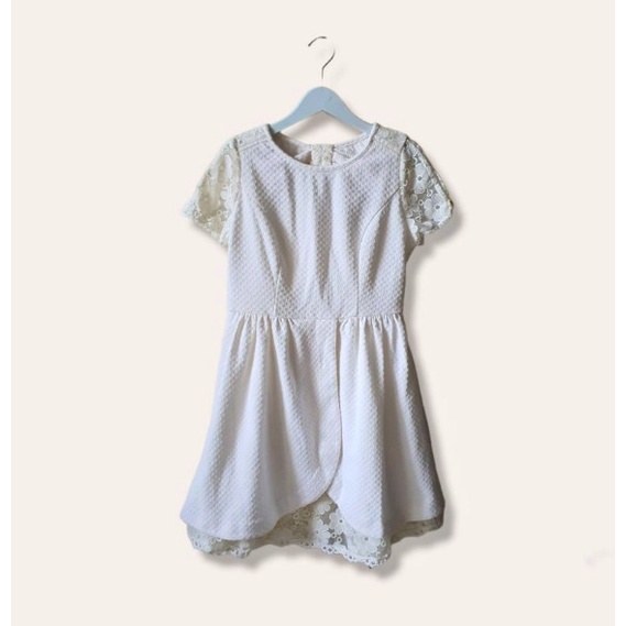 BAJU DRESS ELAND MIX TEENIE WEENIE WHITE FULL DRESS ANAK PEREMPUAN