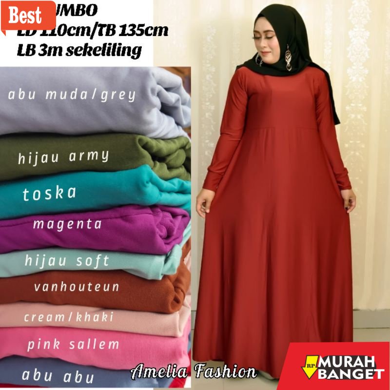 GAMIS SIZE BESAR TERBARU- RIKI KARSONO OLSHOP - GAMIS JUMBO JERSEY POLOS/GAMIS OVERSIZE/DRESS POLOS/