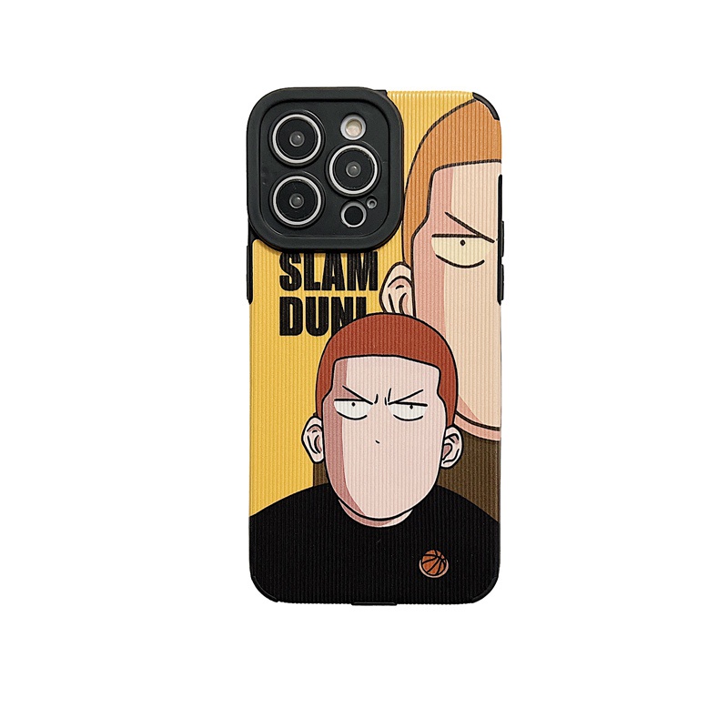 Men's Fashion Cool Leather Soft Case iP iPhone 7 8 Plus SE 2020 X XR XS Max 11 12 13 14 Pro Max 14 Plus Phone Case Camera Protect Slam Dunk Sakuragi Hanamichi