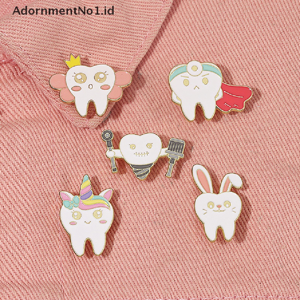 [AdornmentNo1] Kesehatan Mulut Enamel Pin Kerah Lencana Gigi Bros Fashion Perhiasan Accessries Hadiah [ID]