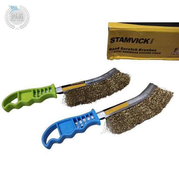 Sikat Kawat Baja Kuningan Sikat Kuda Sikat Kawat Golok Gg PVC Stamvick OLS Sikat Kawat Kuningan Gagang Fiber - Sikat Pisau Golok Lengkung