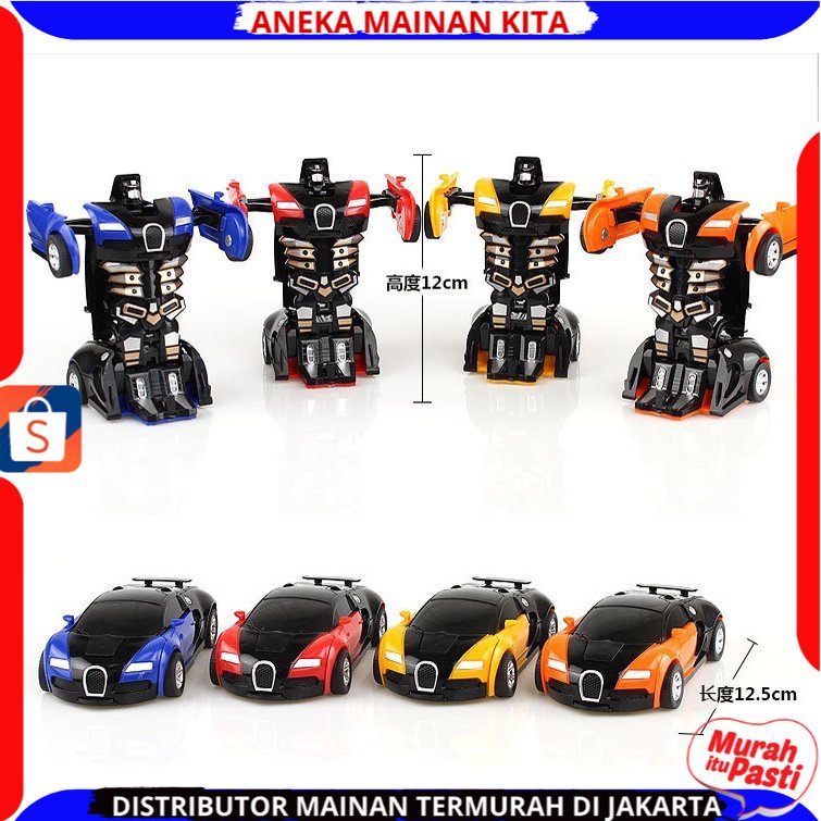 PROMO MOBIL MAINAN ANAK / MOBIL ROBOT TRANSFORMER PULLBACK 2 IN 1 DEFORMATION