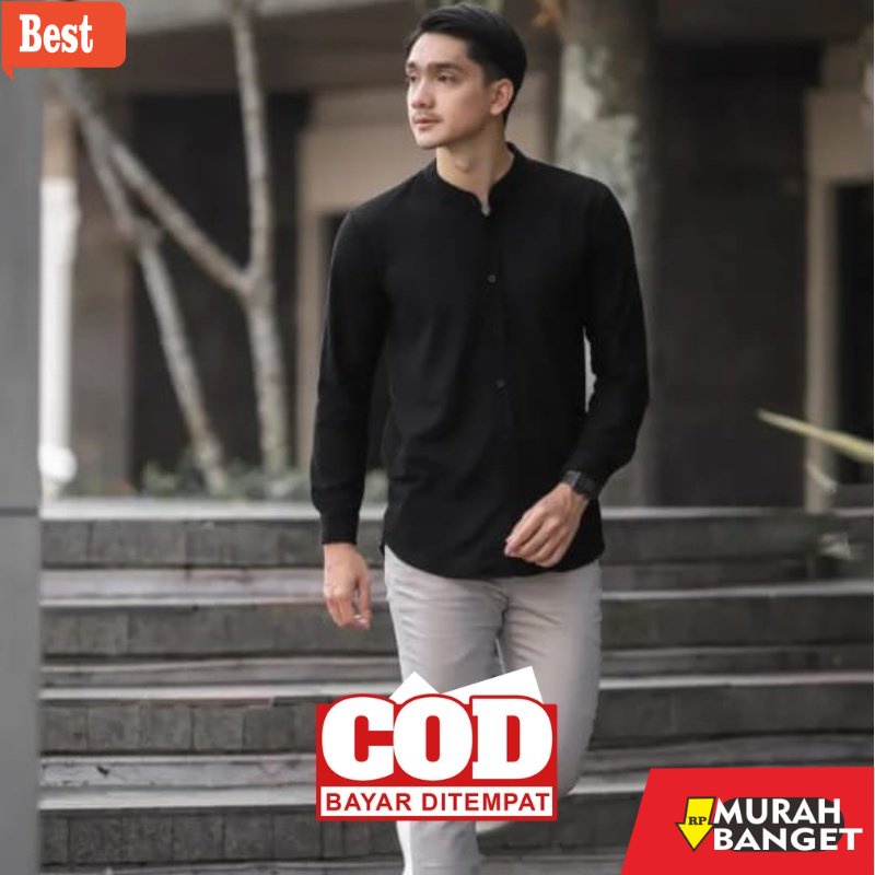 KEMEJA BUAT LEBARAN UNTUK PRIA TERBARU- Baju Kemeja Kameja Koko Kemko Dewasa Putih Ungu Mustard Biru