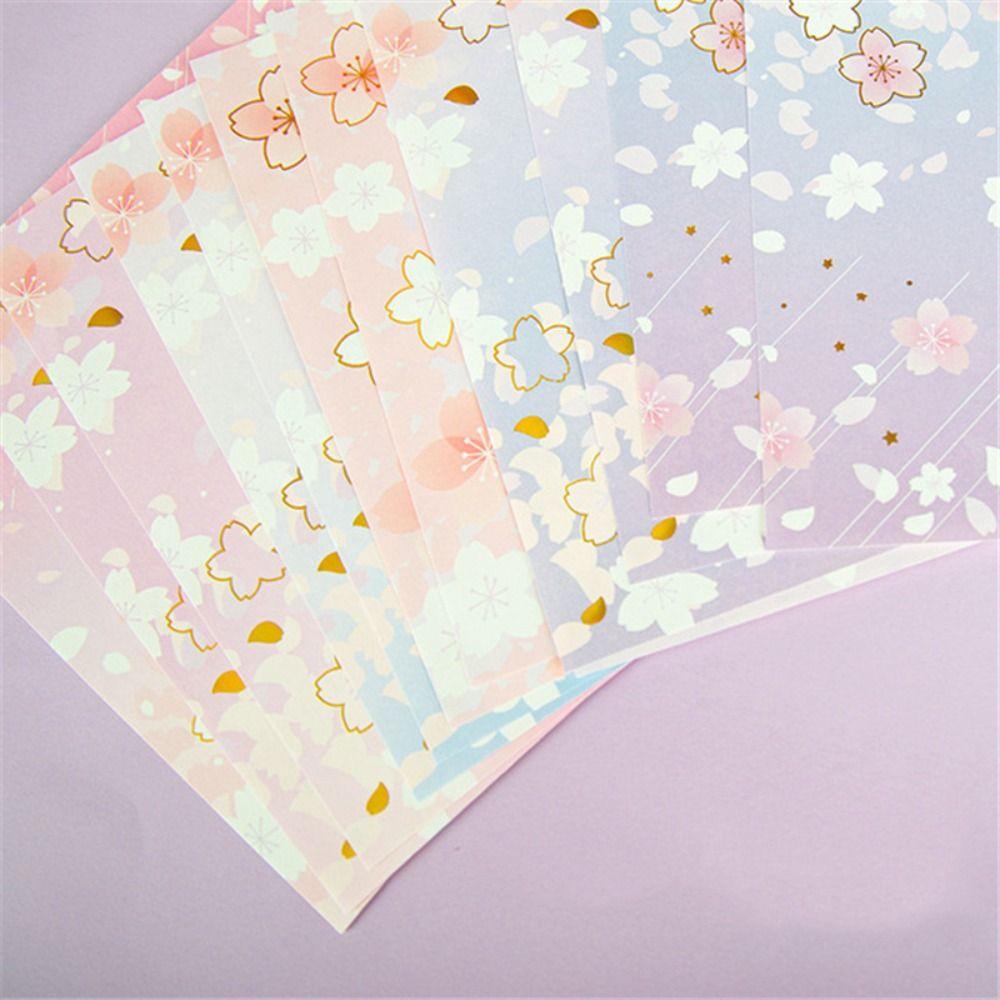 Mxbeauty Origami paper Pink Kerajinan Tangan Scrapbook Cherry Blossom Kertas-cut Latihan Kreativitas Craft paper