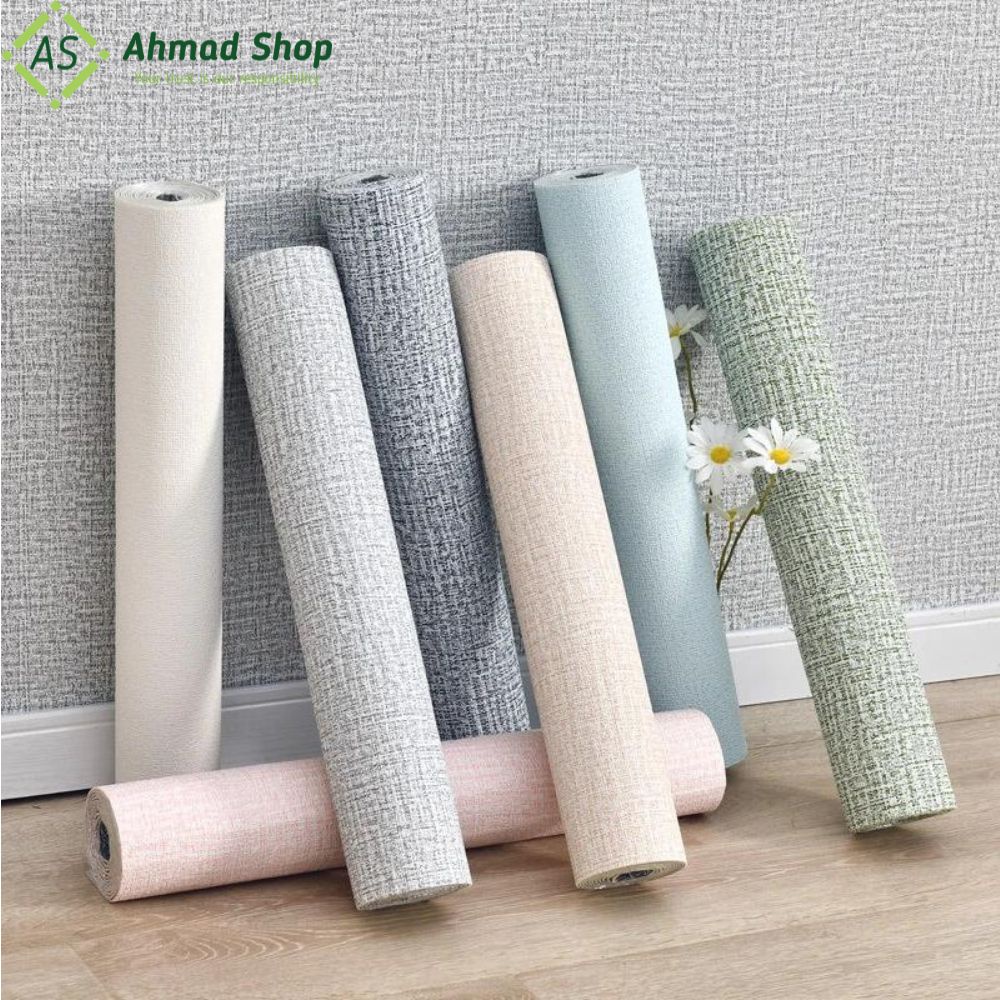 Wallpaper Linen Foam Rol Tebal Wallpaper busa foam Linen Roll Wallpaper Dinding form Dekorasi Kamar 