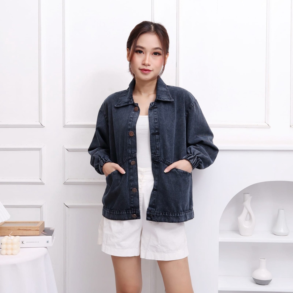 Denim Jacket Wanita Oversize Hype Label Veranda Jacket