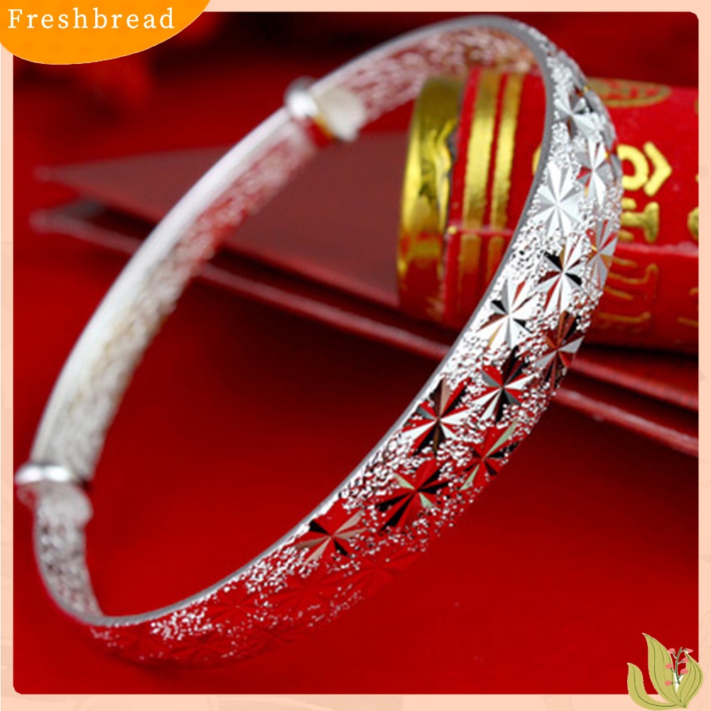 {In Stock} Wanita Fashion Bintang Ukir Cuff Bangle Gelang Hadiah Perhiasan Pertunangan Pernikahan