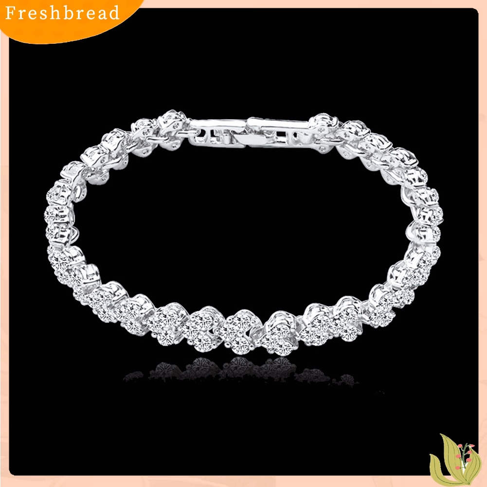 {In Stock} Wanita Fashion Penuh Cubic Zirconia Bertatahkan Gelang Bangle Pesta Perhiasan Hadiah