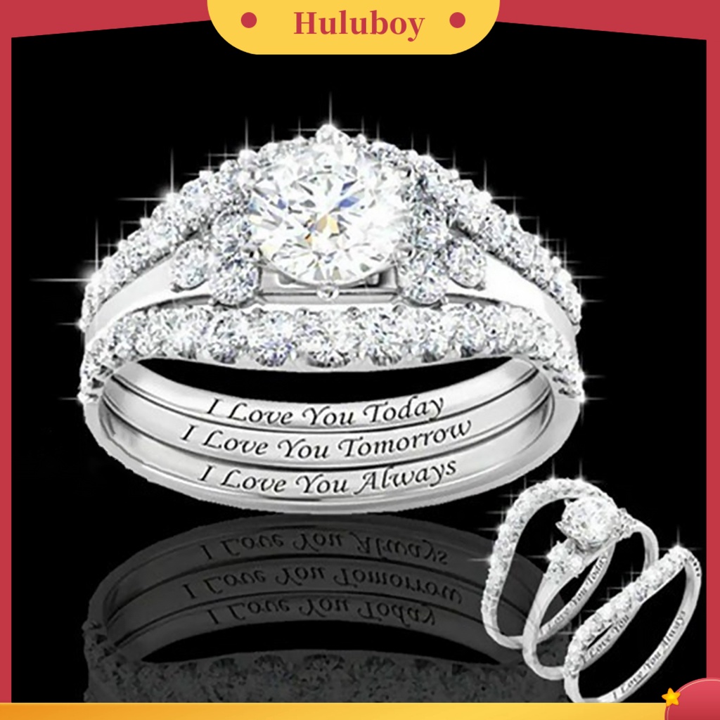 {Ready Stock} 1set Cincin Wanita Electroplate Berkilau Alloy Halus Ladies Finger Ring Untuk Pesta