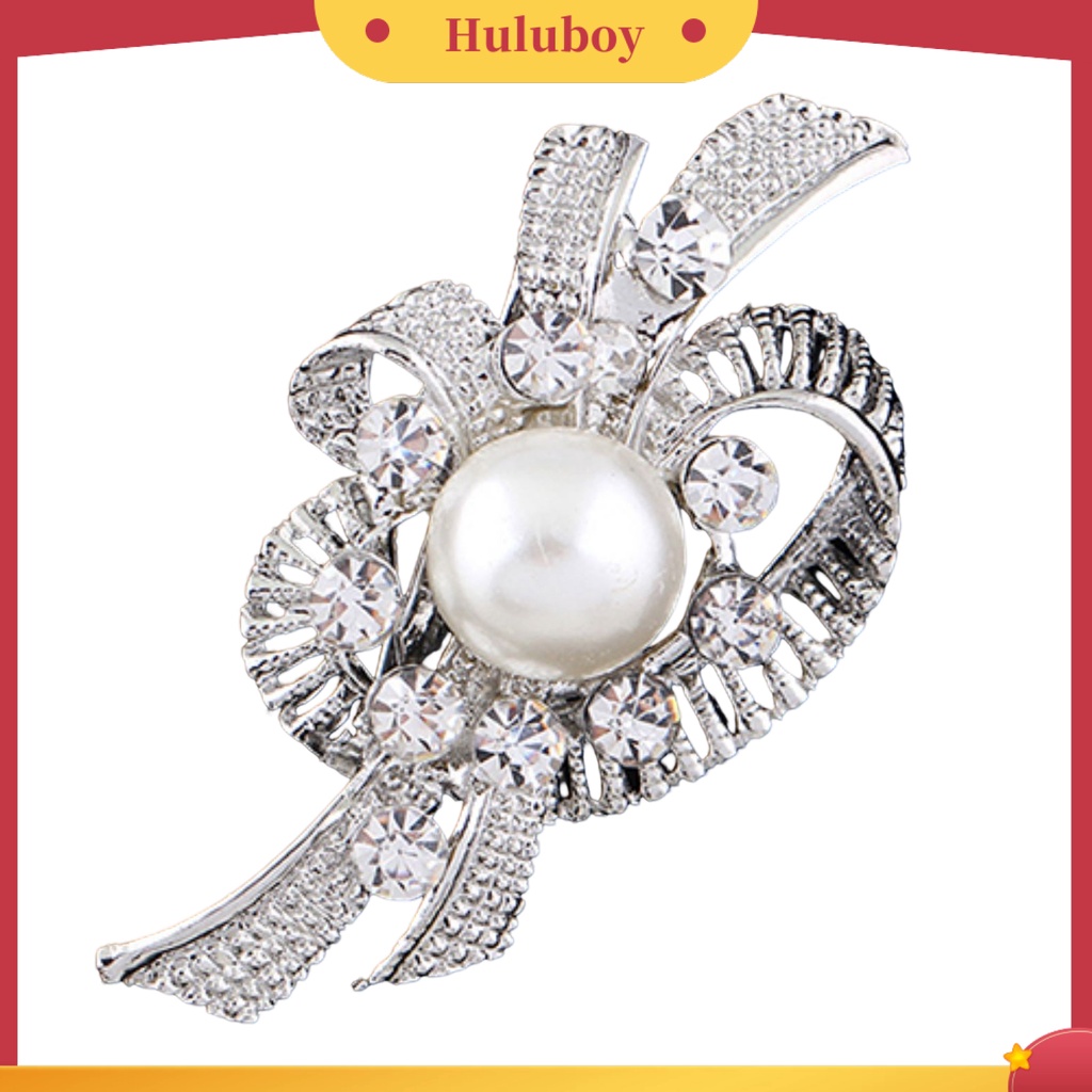 {Ready Stock} Baru Buket Pengantin Berlian Imitasi Kristal Bros Pin Perak Mutiara Bros Bunga