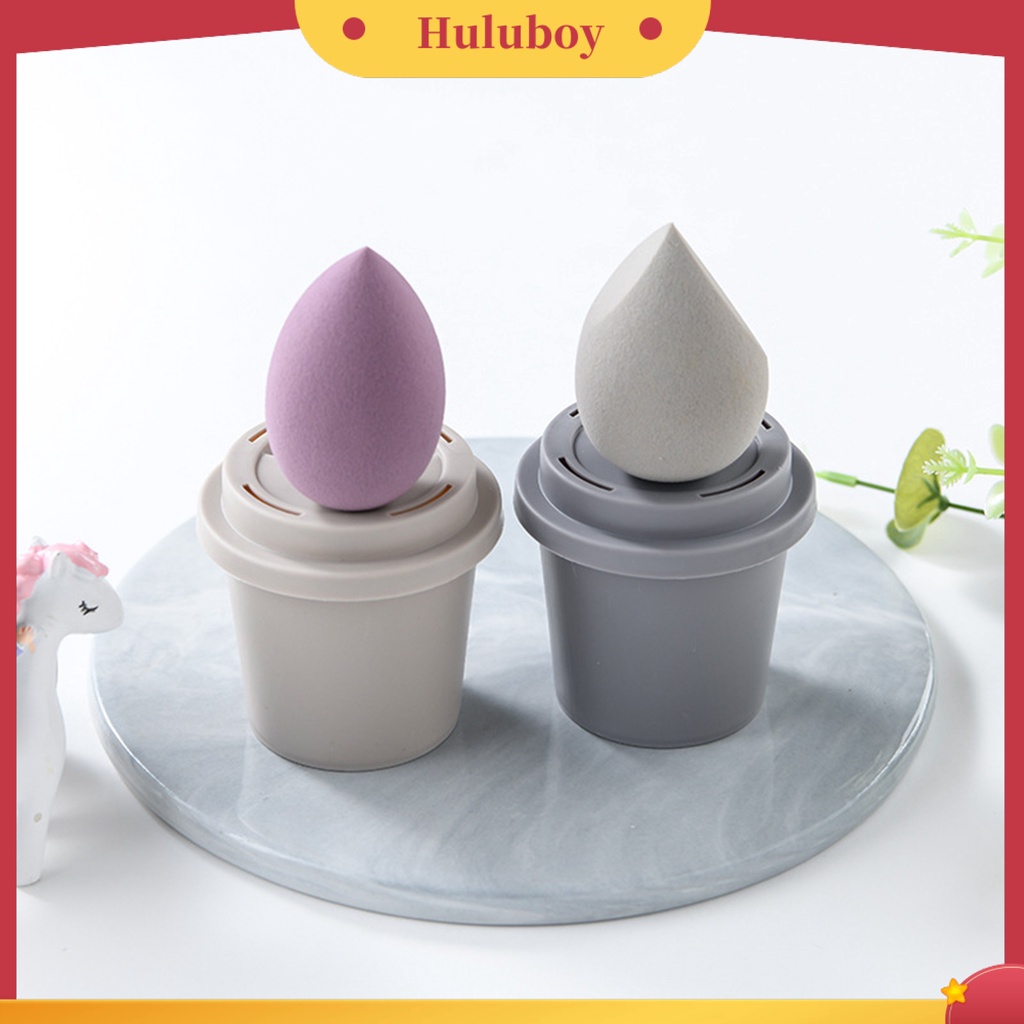{In Stock} Kotak Penyimpanan Telur Kecantikan Bentuk Cangkir Portabel Anti Jamur Sponge Puff Holder Case